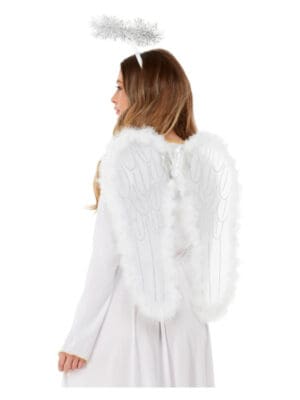 Angel Set, Wings & Halo with Marabou, White