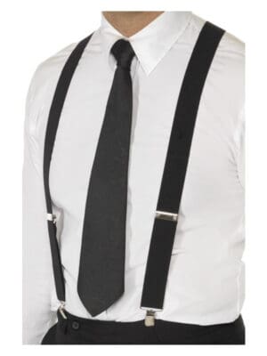 Black Elasticated Braces, Black