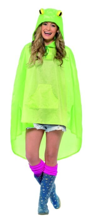 Frog Party Poncho, Green