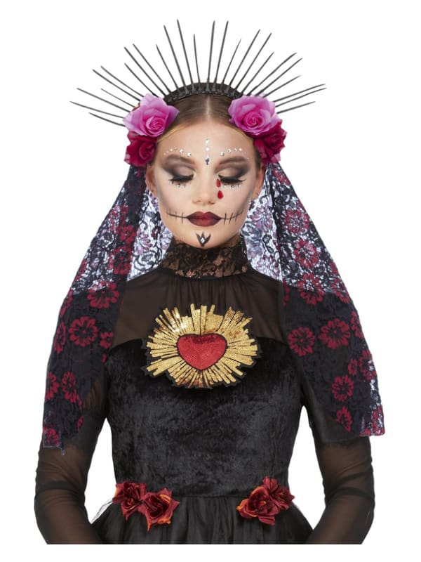 Deluxe Sunburst Day of the Dead Headband