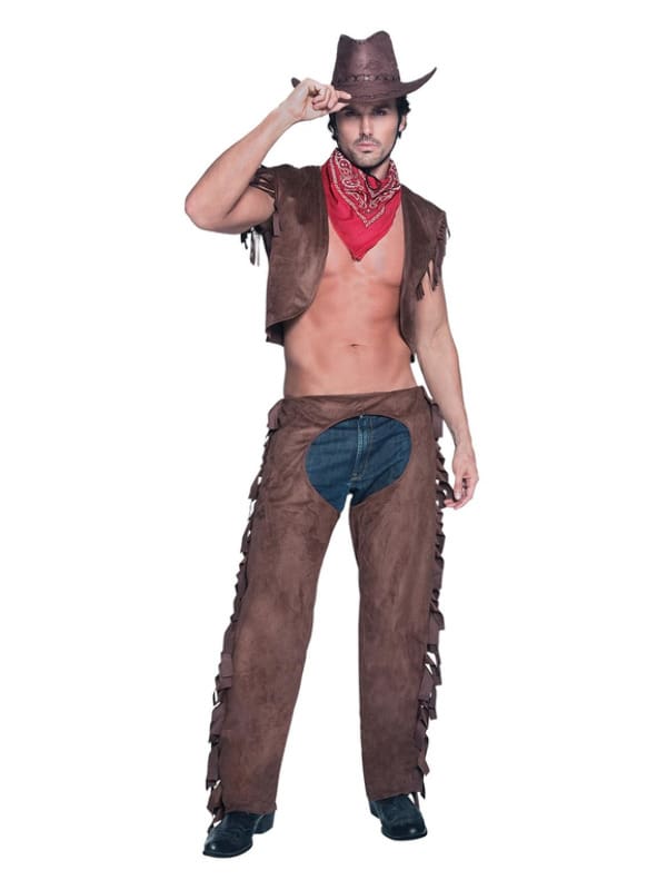 Fever Male Ride Em High Cowboy Costume, Brown