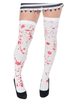 Blood Splattered Stockings, White & Red