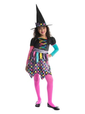 Girls Neon Witch Costume,