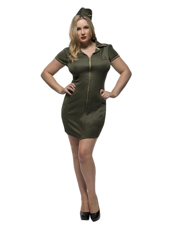 Fever Curves Army Costume, Khaki