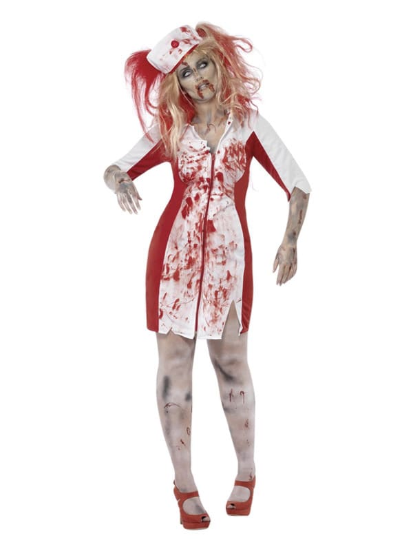 Curves Zombie Nurse Costume, White