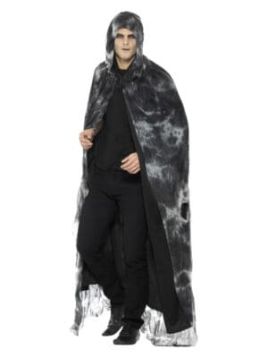 Deluxe Spellbound Decayed Cape, Black & Grey