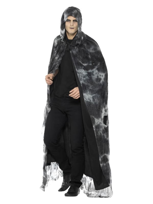 Deluxe Spellbound Decayed Cape, Black & Grey