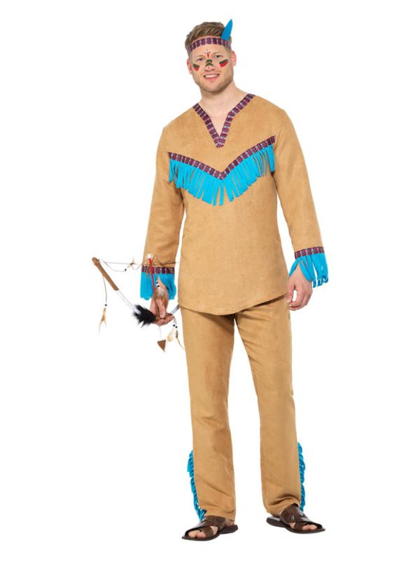 Native American Inspired Warrior Costume, Blue & B
