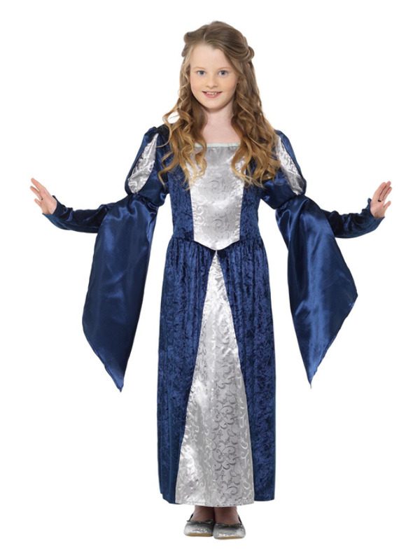 Medieval Maid Girl Costume, Blue