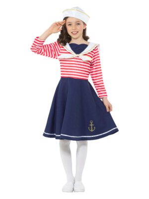 Sailor Girl Costume, Blue & White
