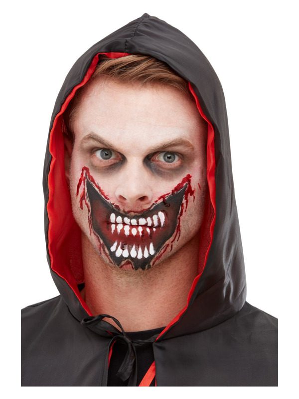 Smiffys Make-Up FX, Slashed Mouth Kit, Aqua, Red