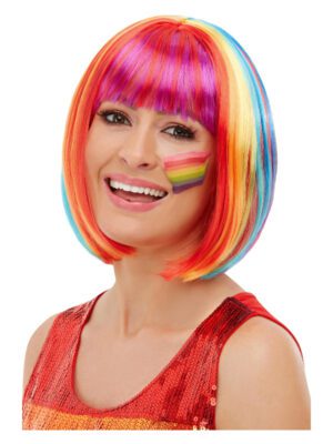 Rainbow Bob Wig, Multi-Coloured