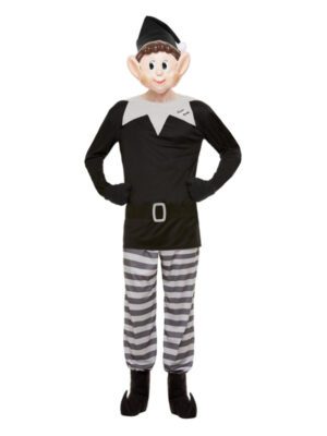 Elves Behavin' Badly Bad Elf Costume, Grey & Black