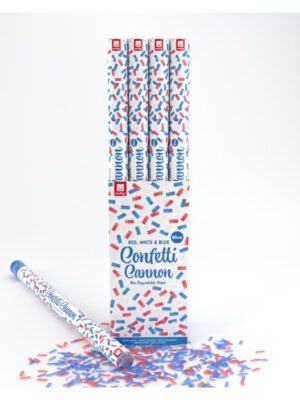 80cm Confetti Cannon, Red, White & Blue, DB of 12