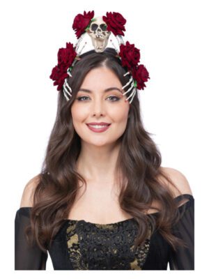 Purple Rose & Skull Hand Headband