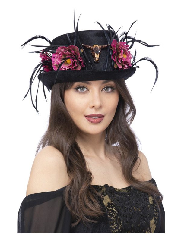 Floral Horn Top Hat