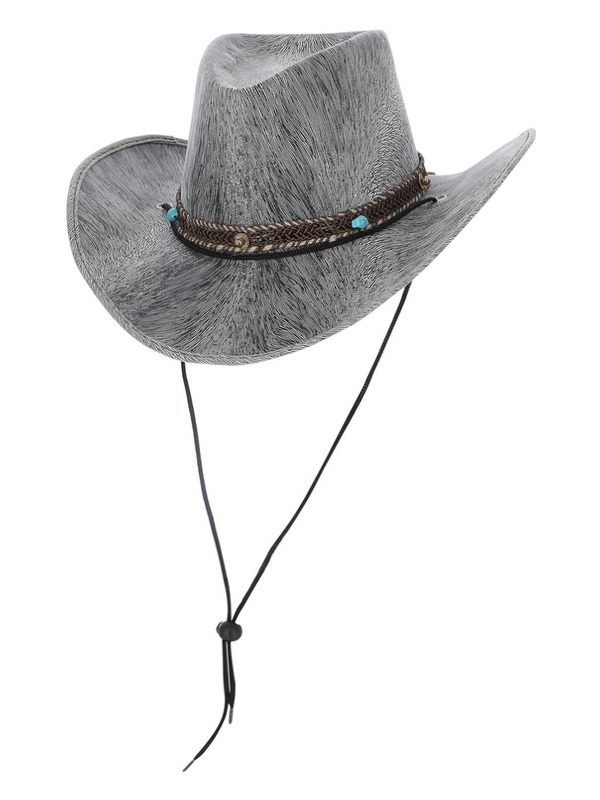 Grey Western Distressed Cowboy Hat