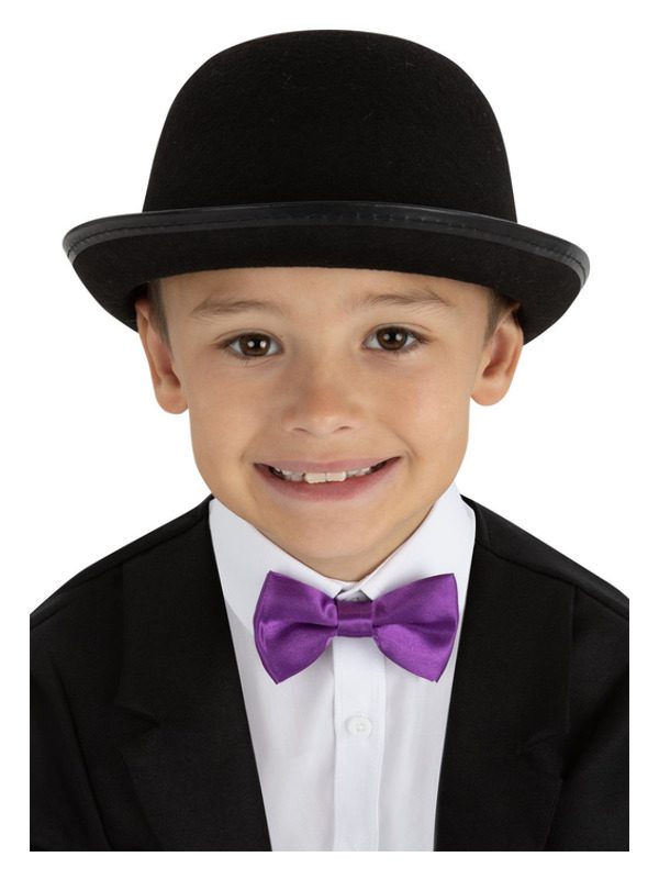 Kids Victorian Bowler Hat, Black