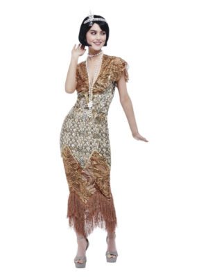 Deluxe 20s Sequin Gold Flapper Costume