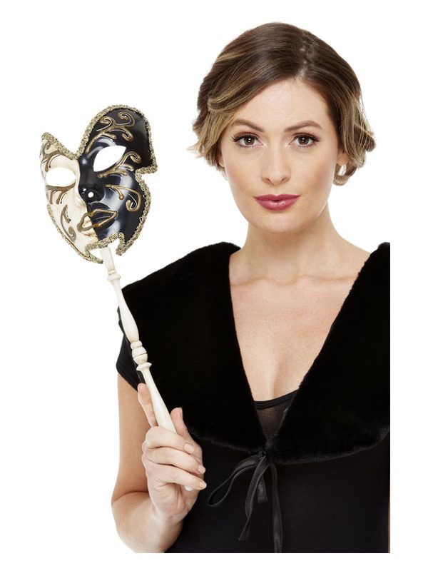 Venetian Mask, Black & Cream