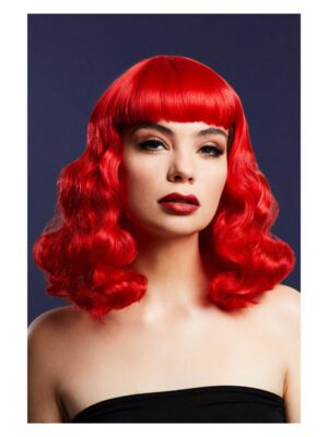 Fever Bettie Wig with Short Fringe, Red
