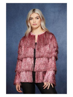 Fever Tinsel Festival Jacket, Pink