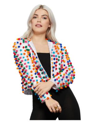 Fever Pom Pom Festival Jacket, Rainbow