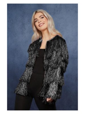 Fever Tinsel Festival Jacket, Black