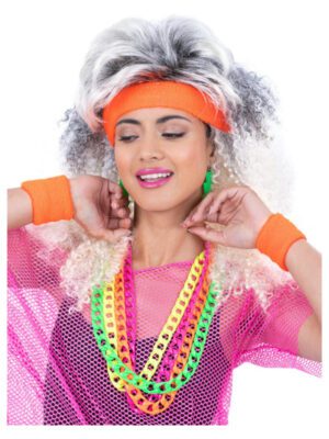 80s Neon Sweatbands, Orange