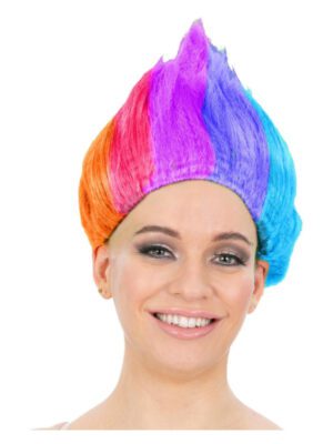 90s Troll Wig, Rainbow