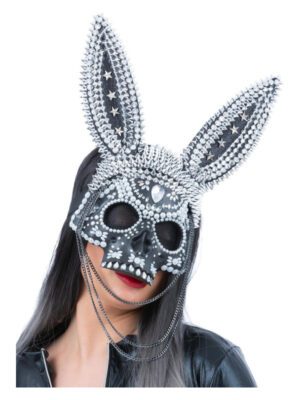 Fever Jewelled Skeleton Bunny Mask
