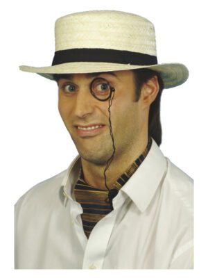 Straw Boater Hat, Cream
