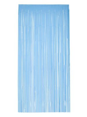 Matt Fringe Curtain Backdrop, Baby Blue