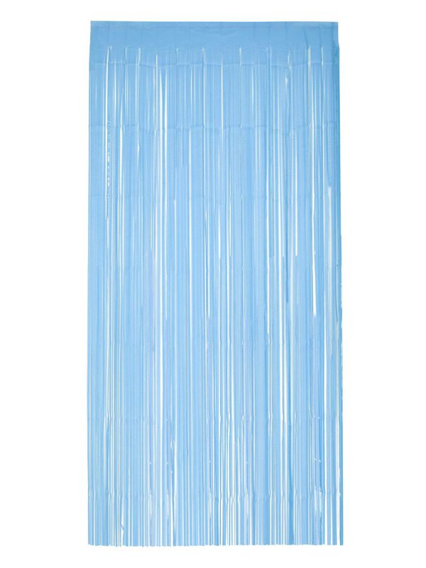 Matt Fringe Curtain Backdrop, Baby Blue