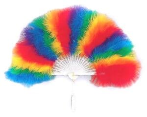 Gay pride rainbow feather fan