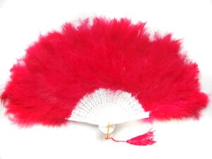 red feather fan